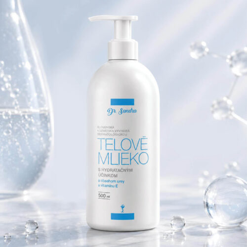 <em>Novinka</em> Telové mlieko s hydratačným účinkom <b>s obsahom urey, vitamínu E, neobsahuje stabilizačné prísady ani parabény</b> <i>500 ml</i>