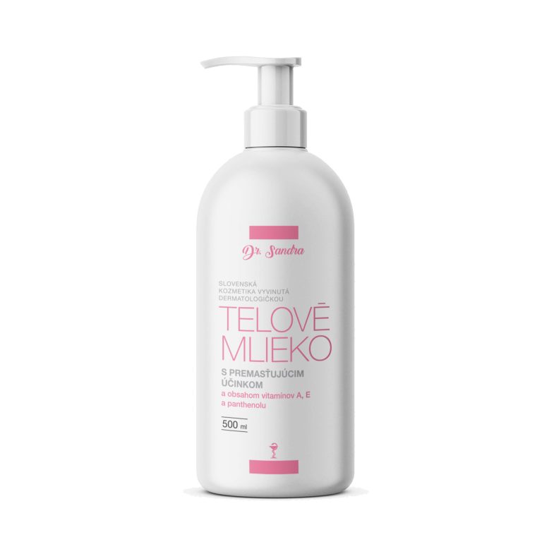 <em>Novinka</em> Telové mlieko s premasťujúcim účinkom <b>s obsahom vitamínov A, E a panthenolu, neobsahuje stabilizačne látky ani parabeny.</b> <i>500 ml</i>