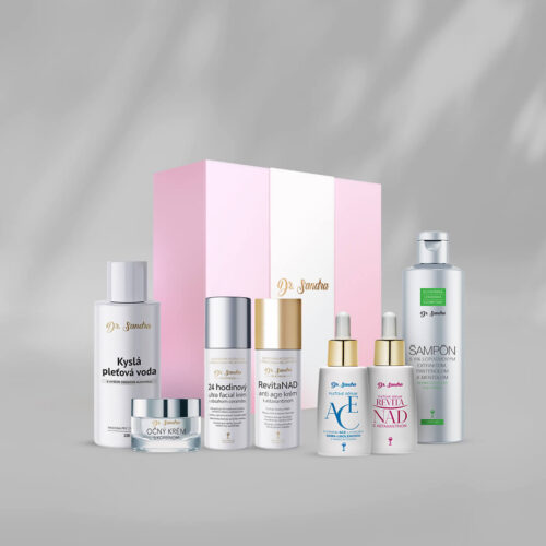 Dr. Sandra cosmetic box for men: pink gift box and 7 products